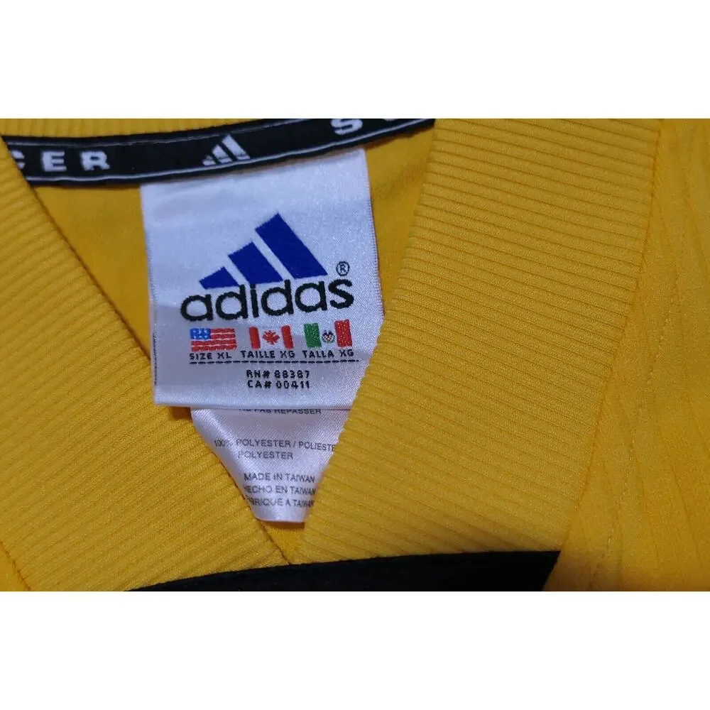 NWT Vintage 90s ADIDAS Soccer Carlsbad Goalkeeper Jersey Gold & Black Men XL